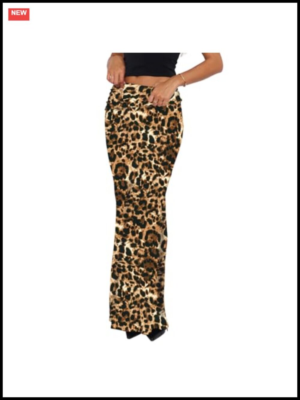High Waist Foldover Bodycon Maxi Skirt Polyester Spandex Stretchy